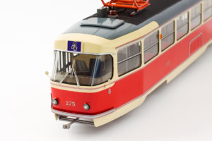 Tatra T3 historic model in Bratislava color scheme