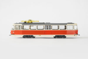 Tatra T3 model in Bratislava color scheme